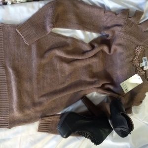 Lavender Tone Sweater Dress Tunic